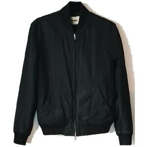 Buck Mason Oil Cloth Classic Bomber Jacket S Black Weather Resistant